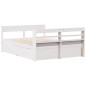 vidaXL Massivholzbett ohne Matratze Weiß 160x200 Kiefernholz vidaXL Massivholzbett ohne Matratze Weiß 160x200 Kiefernholz