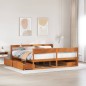 vidaXL Massivholzbett ohne Matratze Wachsbraun 180x200 Kiefernholz vidaXL Massivholzbett ohne Matratze Wachsbraun 180x200 Kiefernholz
