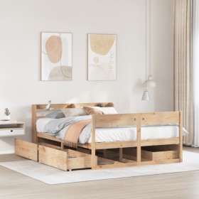 vidaXL Massivholzbett ohne Matratze 140x200 cm Kiefernholz