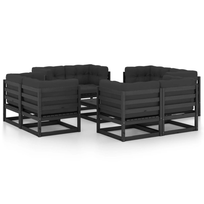 9-tlg. Garten-Lounge-Set mit Kissen Massivholz Kiefer 9-tlg. Garten-Lounge-Set mit Kissen Massivholz Kiefer