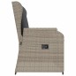 vidaXL Gartenbank Verstellbar mit Kissen Hellgrau Poly Rattan vidaXL Gartenbank Verstellbar mit Kissen Hellgrau Poly Rattan