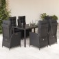 vidaXL 7-tlg. Garten-Essgruppe mit Kissen Schwarz Poly Rattan vidaXL 7-tlg. Garten-Essgruppe mit Kissen Schwarz Poly Rattan