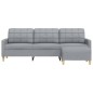 vidaXL 3-Sitzer-Sofa mit Hocker Hellgrau 210 cm Stoff vidaXL 3-Sitzer-Sofa mit Hocker Hellgrau 210 cm Stoff