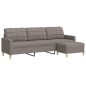 vidaXL 3-Sitzer-Sofa mit Hocker Taupe 210 cm Stoff vidaXL 3-Sitzer-Sofa mit Hocker Taupe 210 cm Stoff