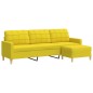 vidaXL 3-Sitzer-Sofa mit Hocker Hellgelb 210 cm Stoff vidaXL 3-Sitzer-Sofa mit Hocker Hellgelb 210 cm Stoff
