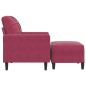 vidaXL Sessel mit Hocker Weinrot 60 cm Samt vidaXL Sessel mit Hocker Weinrot 60 cm Samt