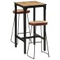 vidaXL 3-tlg. Bar-Set Raues Mangoholz und Metall vidaXL 3-tlg. Bar-Set Raues Mangoholz und Metall