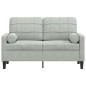 vidaXL 2-Sitzer-Sofa mit Zierkissen Hellgrau 120 cm Samt vidaXL 2-Sitzer-Sofa mit Zierkissen Hellgrau 120 cm Samt