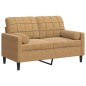 vidaXL 2-Sitzer-Sofa mit Zierkissen Braun 120 cm Samt vidaXL 2-Sitzer-Sofa mit Zierkissen Braun 120 cm Samt
