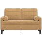 vidaXL 2-Sitzer-Sofa mit Zierkissen Braun 120 cm Samt vidaXL 2-Sitzer-Sofa mit Zierkissen Braun 120 cm Samt