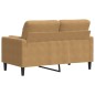 vidaXL 2-Sitzer-Sofa mit Zierkissen Braun 120 cm Samt vidaXL 2-Sitzer-Sofa mit Zierkissen Braun 120 cm Samt