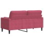 vidaXL 2-Sitzer-Sofa mit Zierkissen Weinrot 140 cm Samt vidaXL 2-Sitzer-Sofa mit Zierkissen Weinrot 140 cm Samt