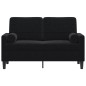 vidaXL 2-Sitzer-Sofa mit Zierkissen Schwarz 120 cm Samt vidaXL 2-Sitzer-Sofa mit Zierkissen Schwarz 120 cm Samt