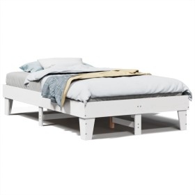 vidaXL Massivholzbett ohne Matratze Weiß 120x190 cm Kiefernholz