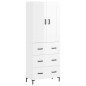 Highboard Hochglanz-Weiß 69,5x34x180 cm Holzwerkstoff Highboard Hochglanz-Weiß 69,5x34x180 cm Holzwerkstoff