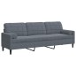 vidaXL Sofa 3-Sitzer mit Zierkissen Dunkelgrau 210 cm Samt vidaXL Sofa 3-Sitzer mit Zierkissen Dunkelgrau 210 cm Samt