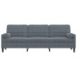 vidaXL Sofa 3-Sitzer mit Zierkissen Dunkelgrau 210 cm Samt vidaXL Sofa 3-Sitzer mit Zierkissen Dunkelgrau 210 cm Samt