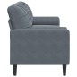 vidaXL Sofa 3-Sitzer mit Zierkissen Dunkelgrau 210 cm Samt vidaXL Sofa 3-Sitzer mit Zierkissen Dunkelgrau 210 cm Samt