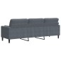 vidaXL Sofa 3-Sitzer mit Zierkissen Dunkelgrau 210 cm Samt vidaXL Sofa 3-Sitzer mit Zierkissen Dunkelgrau 210 cm Samt