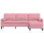 vidaXL 3-Sitzer-Sofa mit Hocker Rosa 210 cm Samt vidaXL 3-Sitzer-Sofa mit Hocker Rosa 210 cm Samt