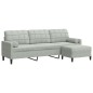 vidaXL 3-Sitzer-Sofa mit Hocker Hellgrau 210 cm Samt vidaXL 3-Sitzer-Sofa mit Hocker Hellgrau 210 cm Samt