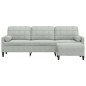 vidaXL 3-Sitzer-Sofa mit Hocker Hellgrau 210 cm Samt vidaXL 3-Sitzer-Sofa mit Hocker Hellgrau 210 cm Samt