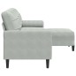 vidaXL 3-Sitzer-Sofa mit Hocker Hellgrau 210 cm Samt vidaXL 3-Sitzer-Sofa mit Hocker Hellgrau 210 cm Samt
