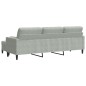 vidaXL 3-Sitzer-Sofa mit Hocker Hellgrau 210 cm Samt vidaXL 3-Sitzer-Sofa mit Hocker Hellgrau 210 cm Samt