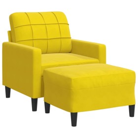 vidaXL Sessel mit Hocker Gelb 60 cm Samt