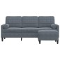 vidaXL 3-Sitzer-Sofa mit Hocker Dunkelgrau 180 cm Samt vidaXL 3-Sitzer-Sofa mit Hocker Dunkelgrau 180 cm Samt