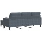 vidaXL 3-Sitzer-Sofa mit Hocker Dunkelgrau 180 cm Samt vidaXL 3-Sitzer-Sofa mit Hocker Dunkelgrau 180 cm Samt
