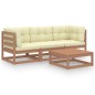 vidaXL 4-tlg. Garten-Lounge-Set mit Kissen Kiefer Massivholz vidaXL 4-tlg. Garten-Lounge-Set mit Kissen Kiefer Massivholz