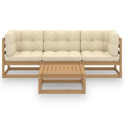 vidaXL 4-tlg. Garten-Lounge-Set mit Kissen Kiefer Massivholz