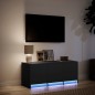 vidaXL TV-Schrank LED Schwarz 97x34x40 cm Holzwerkstoff vidaXL TV-Schrank LED Schwarz 97x34x40 cm Holzwerkstoff