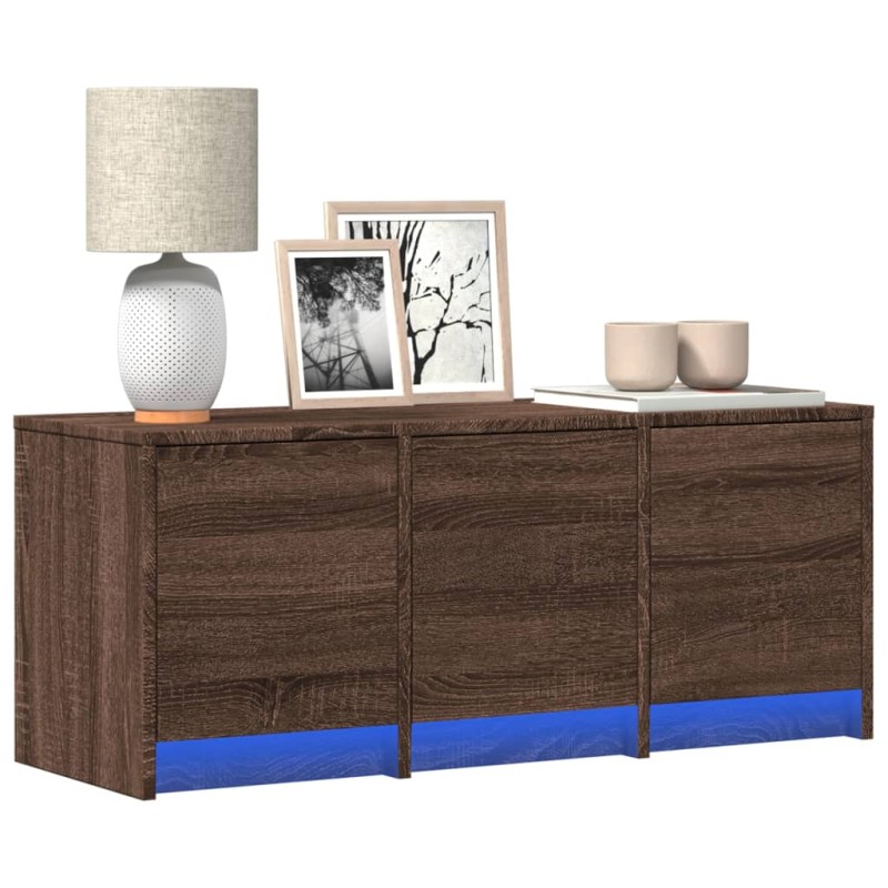 vidaXL TV-Schrank LED Braun Eichen-Optik 97x34x40 cm Holzwerkstoff vidaXL TV-Schrank LED Braun Eichen-Optik 97x34x40 cm Holzwerkstoff