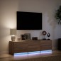 vidaXL TV-Schrank LED Braun Eichen-Optik 140x34x40 cm Holzwerkstoff vidaXL TV-Schrank LED Braun Eichen-Optik 140x34x40 cm Holzwerkstoff