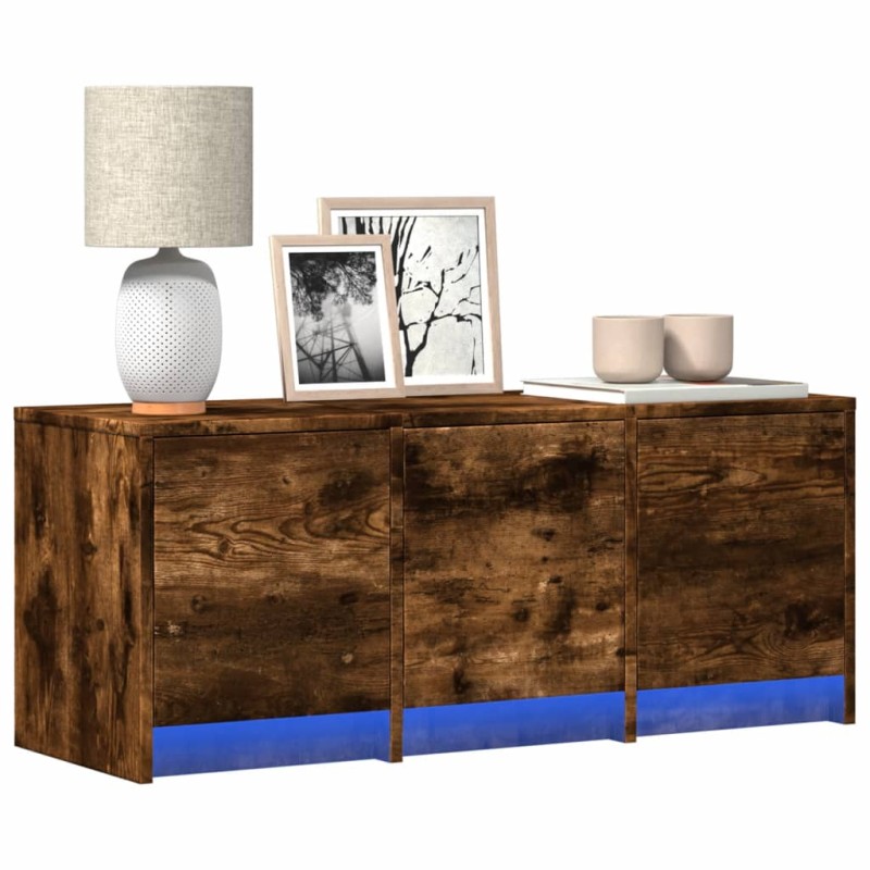 vidaXL TV-Schrank LED Räuchereiche 97x34x40 cm Holzwerkstoff vidaXL TV-Schrank LED Räuchereiche 97x34x40 cm Holzwerkstoff
