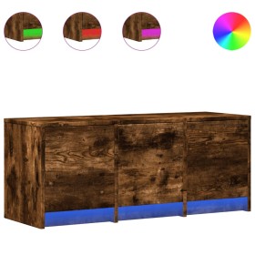 vidaXL TV-Schrank LED Räuchereiche 97x34x40 cm Holzwerkstoff