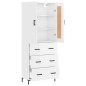 Highboard Hochglanz-Weiß 69,5x34x180 cm Holzwerkstoff Highboard Hochglanz-Weiß 69,5x34x180 cm Holzwerkstoff