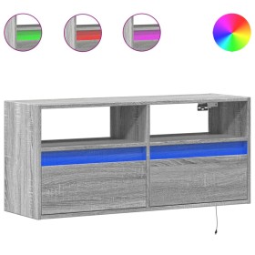 vidaXL TV-Wandschrank mit LED-Beleuchtung Grau Sonoma 100x31x45 cm