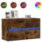 vidaXL TV-Wandschränke LED-Beleuchtung 2 Stk. Räuchereiche 41x31x45 cm vidaXL TV-Wandschränke LED-Beleuchtung 2 Stk. Räuchereiche 41x31x45 cm