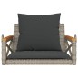vidaXL Hängesessel mit Kissen Grau 63x62x40 cm Poly Rattan vidaXL Hängesessel mit Kissen Grau 63x62x40 cm Poly Rattan