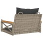 vidaXL Hängesessel mit Kissen Grau 63x62x40 cm Poly Rattan vidaXL Hängesessel mit Kissen Grau 63x62x40 cm Poly Rattan