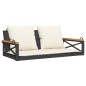vidaXL Hängebank mit Kissen Schwarz 109x62x40 cm Poly Rattan vidaXL Hängebank mit Kissen Schwarz 109x62x40 cm Poly Rattan
