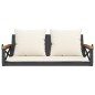 vidaXL Hängebank mit Kissen Schwarz 109x62x40 cm Poly Rattan vidaXL Hängebank mit Kissen Schwarz 109x62x40 cm Poly Rattan