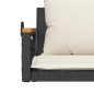 vidaXL Hängebank mit Kissen Schwarz 109x62x40 cm Poly Rattan vidaXL Hängebank mit Kissen Schwarz 109x62x40 cm Poly Rattan