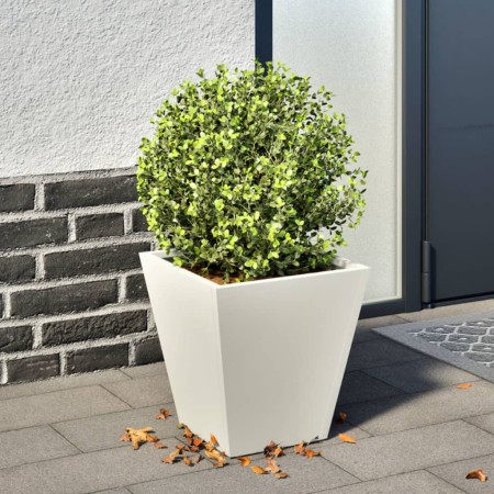 vidaXL Pflanzkübel Weiß 30x30x30 Stahl
