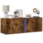 vidaXL TV-Wandschrank mit LED-Beleuchtung Räuchereiche 100x31x35 cm vidaXL TV-Wandschrank mit LED-Beleuchtung Räuchereiche 100x31x35 cm