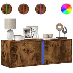 vidaXL TV-Wandschrank mit LED-Beleuchtung Räuchereiche 100x31x35 cm