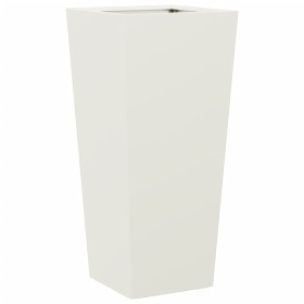 vidaXL Pflanzkübel Weiß 35x35x75 cm Stahl